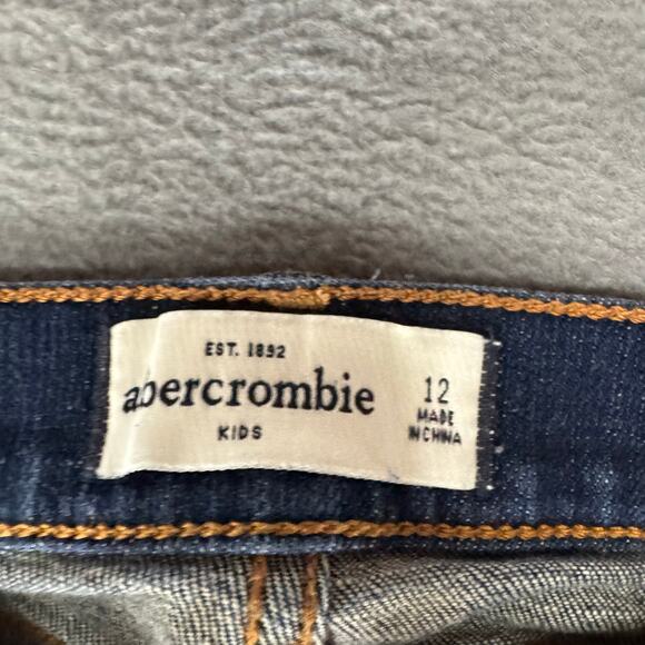 Abercrombie & Fitch A&F Skinny Jeans Distressed Dark Wash Stretch Girls 12 x 23 - Picture 2 of 12